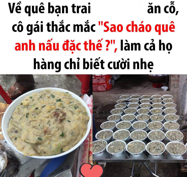 Về quê bạn trai ăn cỗ, cô nàng thắc mắc “Sao cháo nhà anh nấu đặc thế” liền bị cả họ cười khẩy - Ảnh 1.