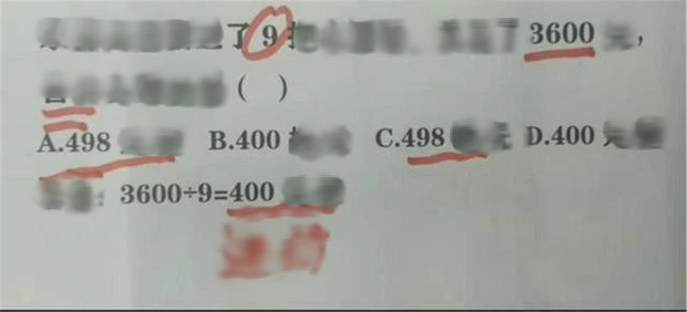 Bài toán tiểu học 3600 chia 9 bằng 400 bị giáo viên gạch sai, phụ huynh tức tối tìm giáo viên, nghe giải thích mới thấy hợp lý không cãi đi đâu được - Ảnh 1.