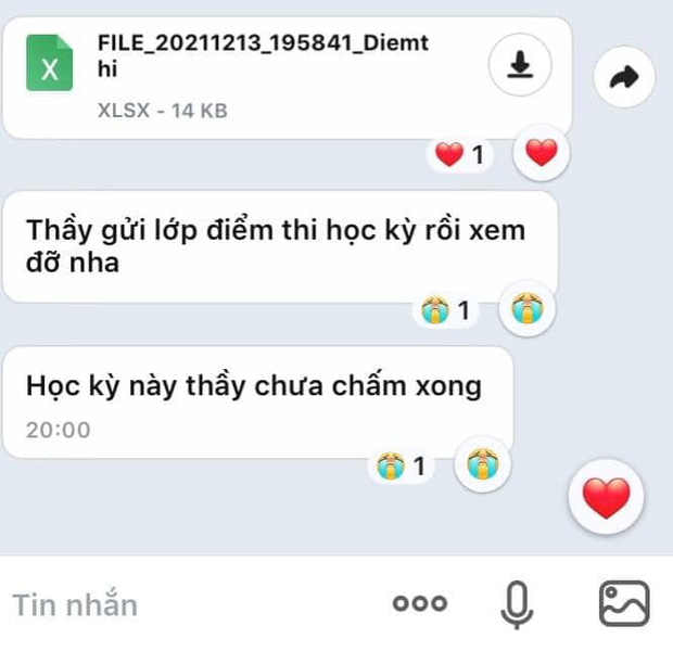 20h đêm giáo viên bỗng gửi điểm thi cuối kỳ, định nhấn coi, ai ngờ đọc dòng tin nhắn thứ hai của thầy mà ngã ngửa - Ảnh 1.