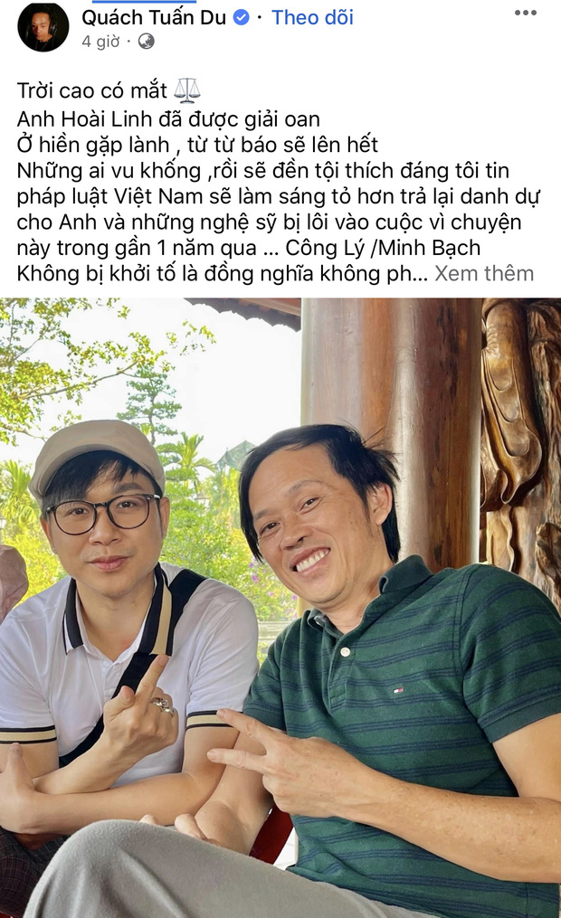 Dàn sao Việt đồng loạt lên tiếng khi NS Hoài Linh được minh oan, gay gắt nhất là ca sĩ Minh Quân! - Ảnh 1.