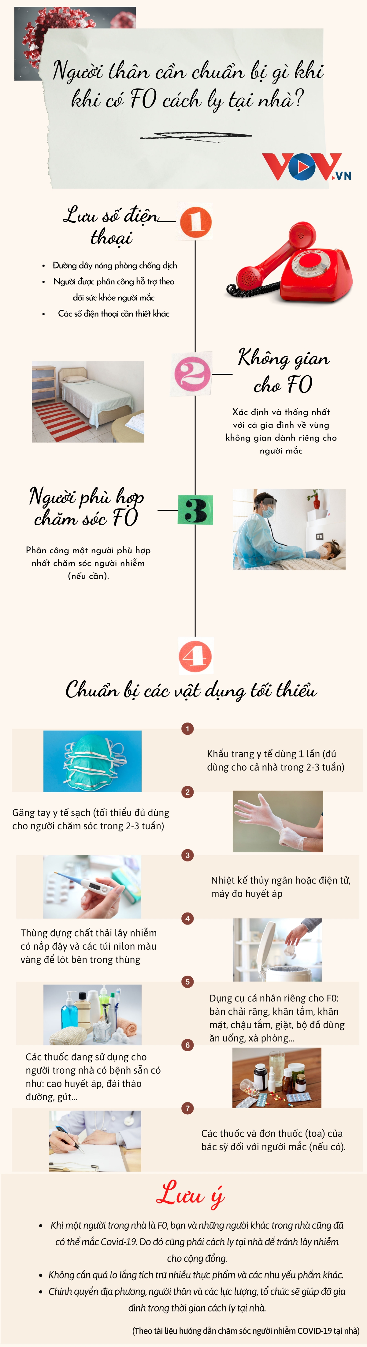 Người thân cần chuẩn bị gì khi có F0 cách ly tại nhà?