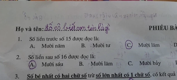 Cậu bé ghi đúng 7 chữ vào ô họ và tên, cô giáo đọc xong hạn hán lời, chỉ biết chịu thua trước độ lầy của học sinh - Ảnh 1.