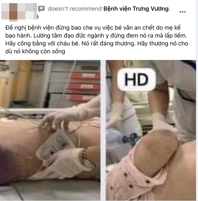 Vụ bé gái nghi bị dì ghẻ bạo hành: CĐM ồ ạt tấn công Fanpage sau tin đồn ông nội nạn nhân là phó Giám đốc, BV Trưng Vương lên tiếng - Ảnh 4.