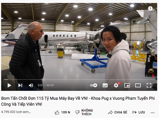 Khoa Pug bị tố “lươn lẹo” nửa vời trong vlog mua máy bay 115 tỷ cùng Vương Phạm, giật tiêu đề gây sốc nhưng sự thật là… - Ảnh 2.