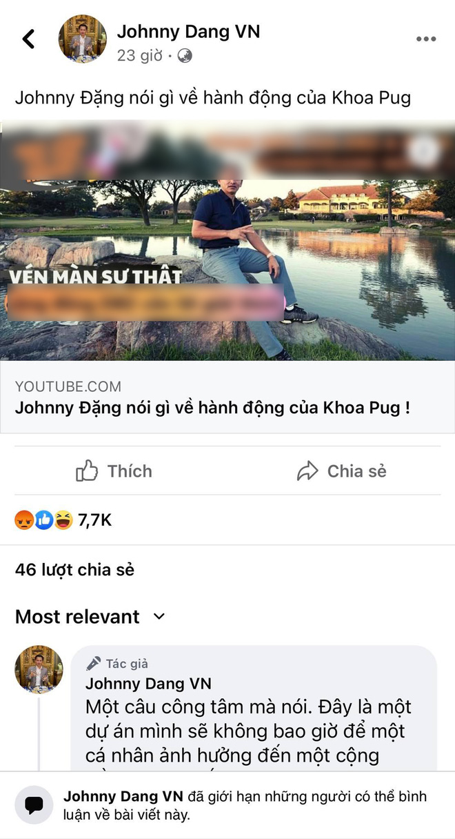 Johnny Đặng bỏ luôn biện pháp “né đòn” áp dụng mấy hôm nay, sẵn sàng đối đầu netizen? - Ảnh 2.