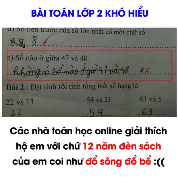 Số nào ở giữa 47 và 48 - Học trò quả quyết không có liền bị gạch bỏ, đáp án cô giáo đưa ra làm netizen ngã ngửa - Ảnh 1.