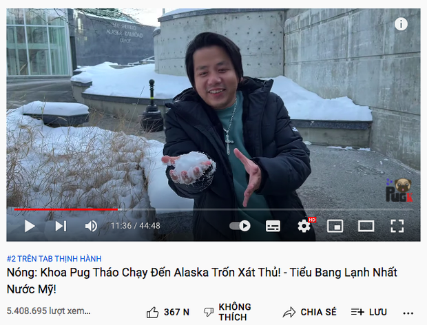 Vlog tháo chạy hơn 5 triệu view của Khoa Pug “căng” như vậy mà chỉ xếp thứ 2 trending, hạng 1 vẫn cực kỳ xứng đáng! - Ảnh 2.