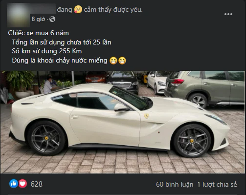 Mua xe bày tủ kính là có thật: Phan Thành lái Ferrari F12 Berlinetta chỉ 255 km sau hơn 6 năm mua về  - Ảnh 1.