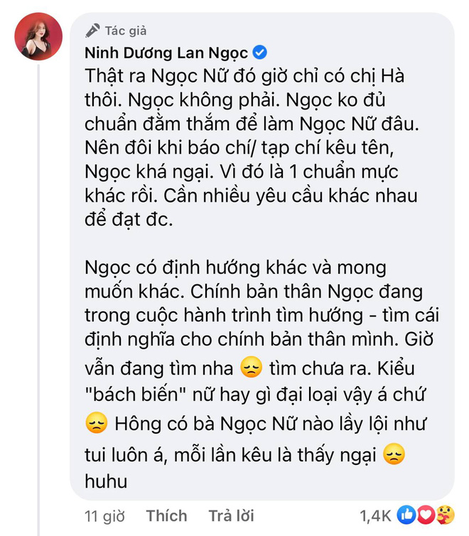 Liên tục bị gọi là ngọc nữ giống Tăng Thanh Hà, Lan Ngọc hiếm hoi lên tiếng nói rõ quan điểm - Ảnh 2.