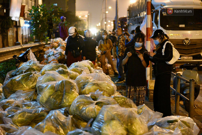 Hà Nội: Hàng chục tấn rau củ quả từ Hải Dương về điểm giải cứu, người dân chờ đợi và mua ngay trong đêm - Ảnh 2.