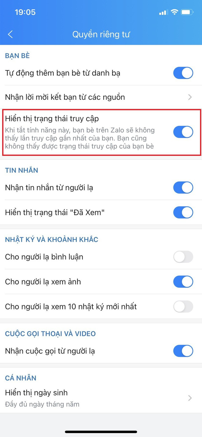 Cách tắt trạng thái vừa mới truy cập trên Zalo cực đơn giản - Ảnh 2.