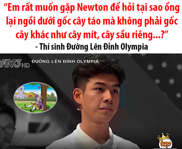 Thí sinh Olympia hỏi: Tại sao Newton ngồi dưới gốc cây táo, mà không phải cây mít?, dân tình giải đáp nghe mà cứng họng - Ảnh 1.