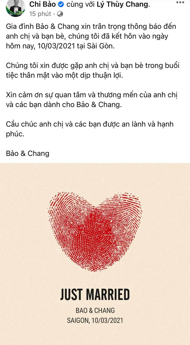 HOT: Chi Bảo và bạn gái đại gia kém 16 tuổi đã chính thức kết hôn vào hôm nay! - Ảnh 1.