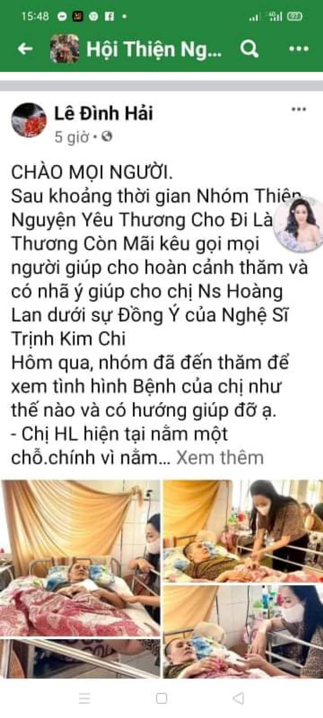 Trịnh Kim Chi tố có kẻ muốn chiếm đoạt tiền ủng hộ nghệ sỹ Hoàng Lan - Ảnh 1.