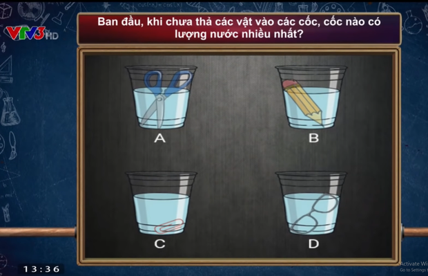 Câu hỏi dễ như cho của Olympia nhưng không phải ai cũng trả lời đúng: Cốc nào trong số 4 cốc sau có lượng nước ban đầu nhiều nhất? - Ảnh 1.