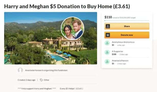 Khổ như vợ chồng Meghan: Trang gây quỹ được dân Mỹ lập ra để giúp đỡ đã bay màu sau khi thu về... 2,5 triệu đồng, biệt thự còn bị trộm đột nhập - Ảnh 3.