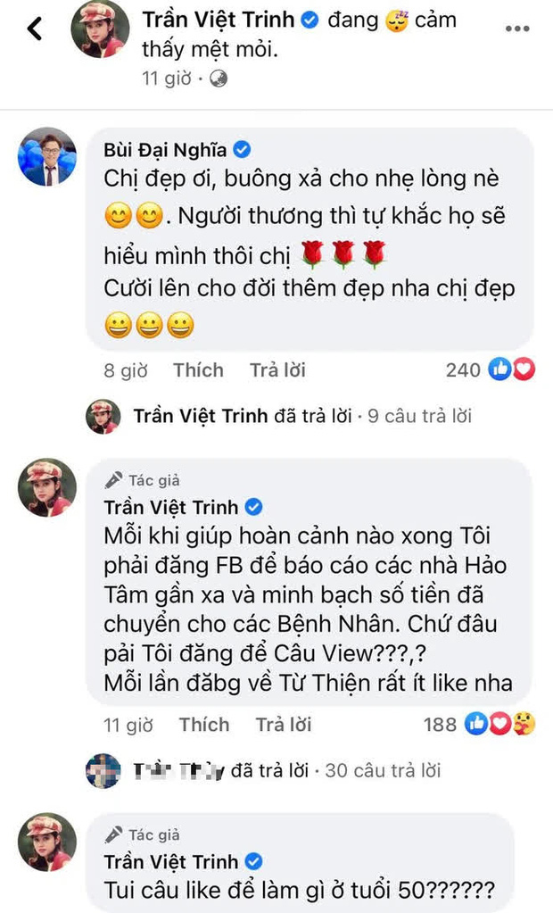 Bị mỉa mai livestream bán hàng gây quỹ từ thiện để câu view, NS Việt Trinh đáp trả cực gắt - Ảnh 2.