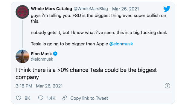 Elon Musk tweet Tesla sắp vượt Apple thành công ty giá trị nhất thế giới rồi vội xóa - Ảnh 2.