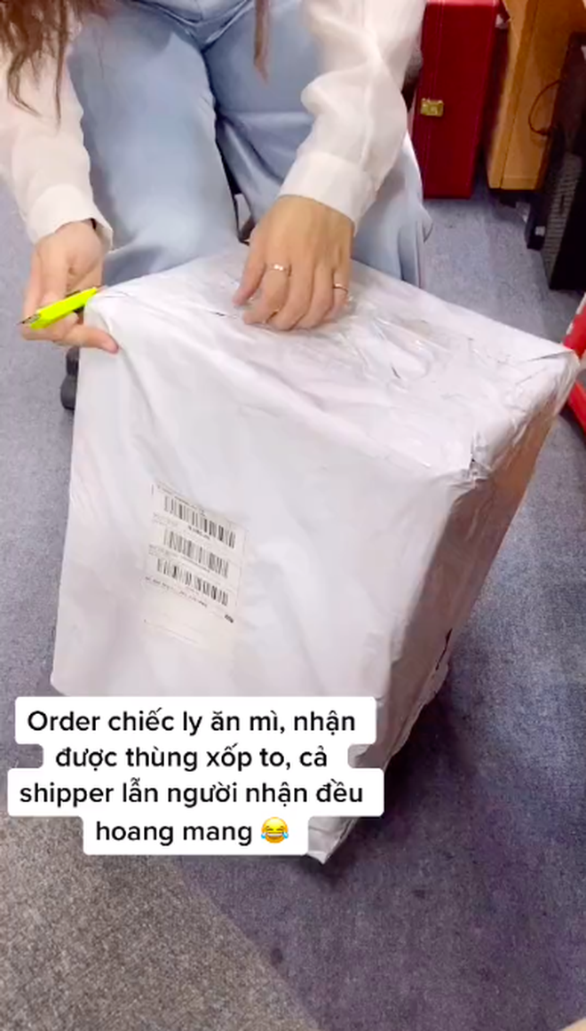 Đặt ly ăn mì nhưng nhận về nguyên thùng xốp to đùng, cô gái và shipper đều hoang mang tột độ: Mở ra bên trong còn bất ngờ hơn! - Ảnh 3.