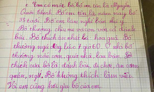 Bài văn tả bố của học sinh tiểu học: 10 câu thì 9 câu nói xấu, câu chốt cuối nghe mà não hết lòng - Ảnh 1.