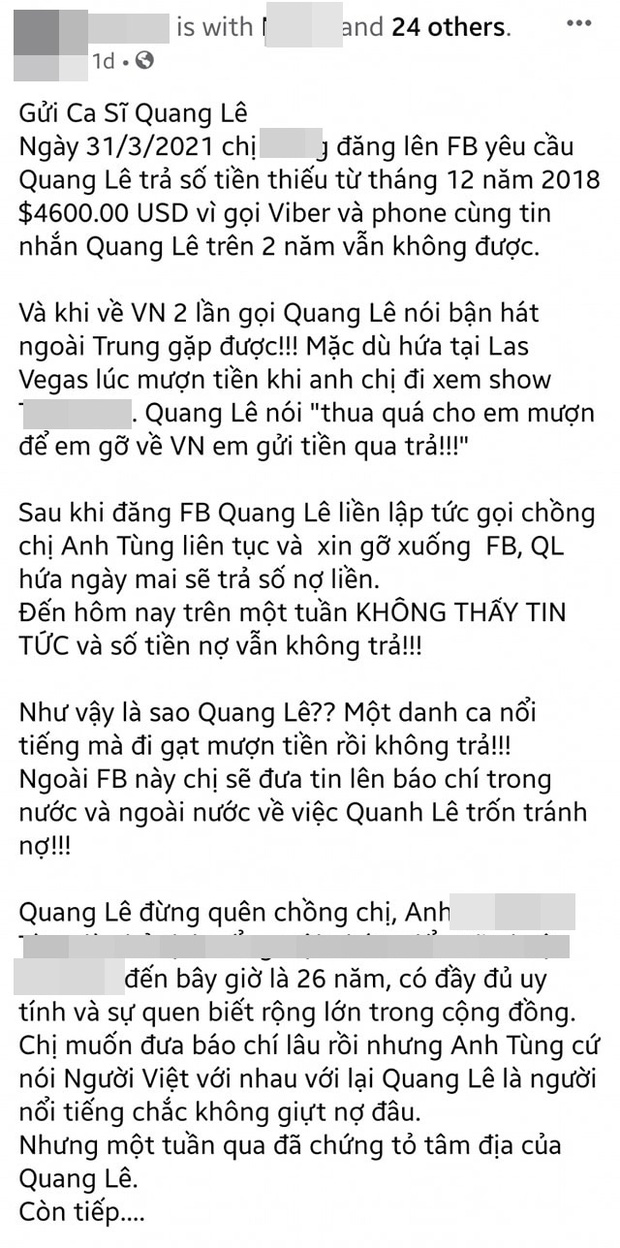 Quang Lê xuất hiện bình thản tại show của Lệ Quyên giữa ồn ào nợ nần, bị người quen tố vay hơn 100 triệu 2 năm chưa trả - Ảnh 4.