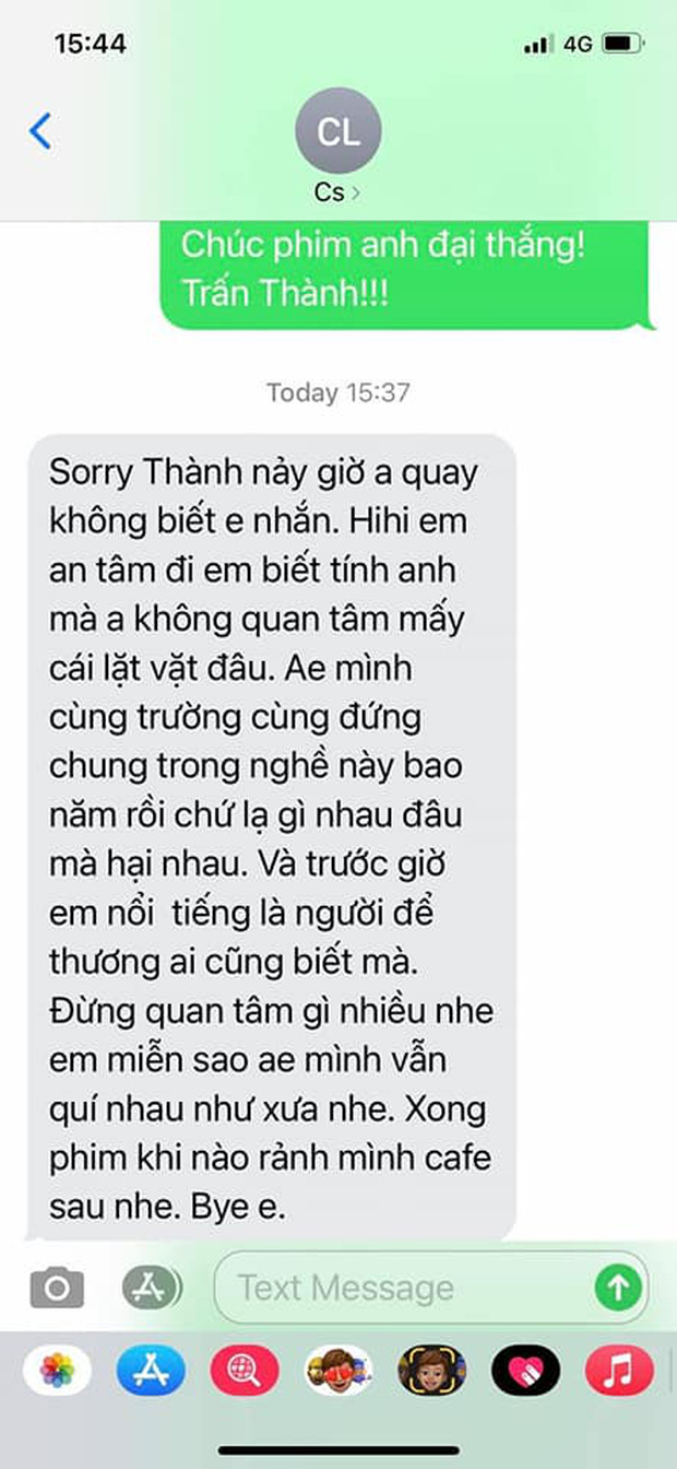 Bị chỉ trích dìm phim đàn anh, Trấn Thành nhắn tin hòa giải nhưng phản ứng của Lý Hải mới được khen nức nở - Ảnh 1.