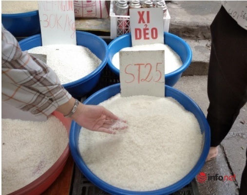 Thị trường vô vàn loại gạo ST25, khó biết thật giả - Ảnh 1.