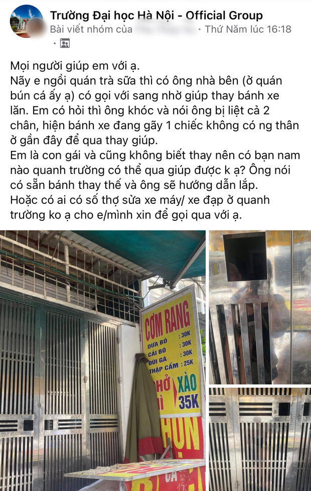 Cô gái đăng bài kêu gọi giúp đỡ người đàn ông bị liệt, phản ứng của nam sinh trong trường nhận về cơn mưa điểm 10 - Ảnh 1.