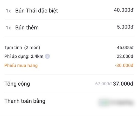 Mua suất bún thái 45 nghìn đồng, đến khi nhận hàng khách tức tím mặt - Ảnh 1.