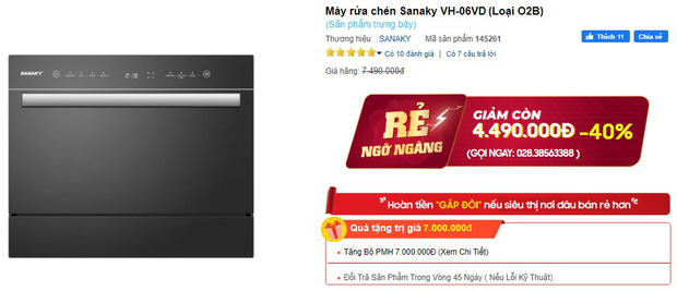 Máy rửa bát đang có giá siêu tốt: Từ 4,5 triệu là tậu được trợ thủ đắc lực giảm tải việc nhà - Ảnh 1.