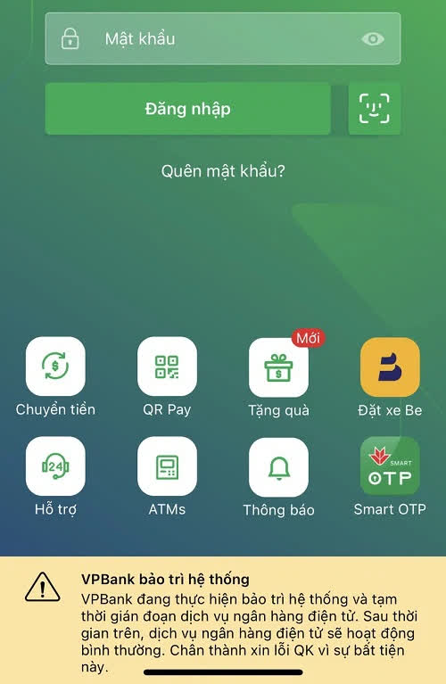 App của VPBank bị lỗi, khách hàng không thể giao dịch được - Ảnh 1.