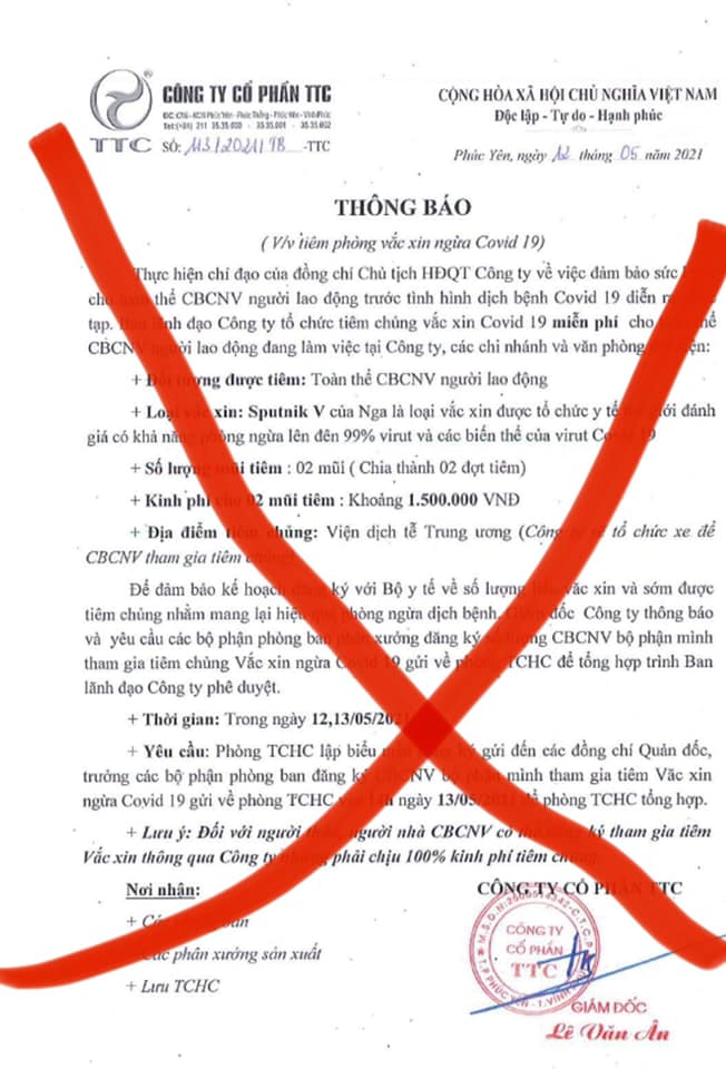 Một công ty thông báo tiêm vắc xin Covid-19 miễn phí cho toàn bộ nhân viên: Bộ Y tế nói gì? - Ảnh 1. Một công ty thông báo tiêm vắc xin Covid-19 miễn phí cho toàn bộ nhân viên: Bộ Y tế nói gì? - Ảnh 1.