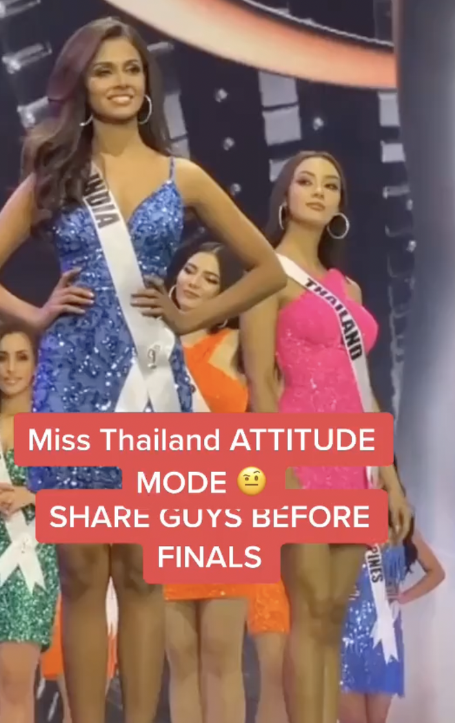 Lộ clip đối thủ số 1 của Khánh Vân ở Miss Universe có ánh mắt lườm như dao cau cứa vào thí sinh khác ngay trên sân khấu? - Ảnh 3.