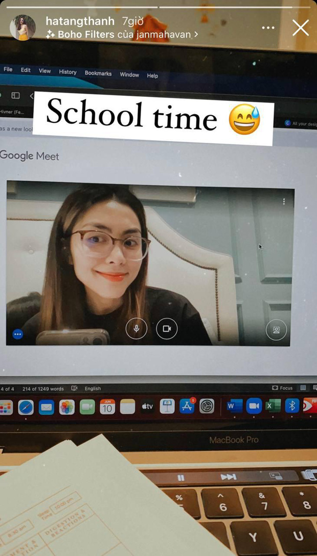 Hà Tăng thành sinh viên học online, nhan sắc con dâu nhà tỷ phú qua camera máy tính như thế nào mà dân tình tròn mắt? - Ảnh 1.