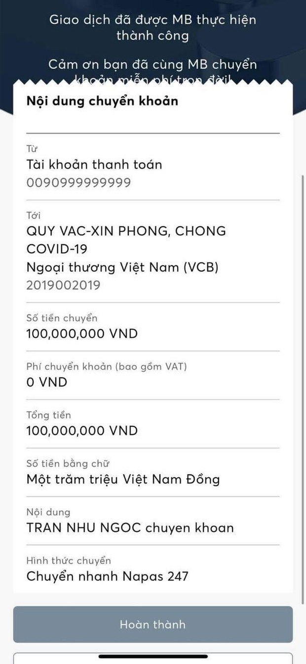 Nữ diễn viên hứa tặng Quỹ vaccine 20 triệu/1 bàn thắng của tuyển Việt Nam, cuối cùng chuyển nóng con số khiến cả MXH ngỡ ngàng - Ảnh 1.