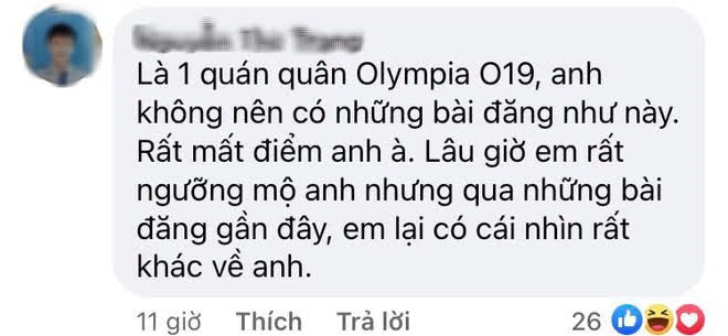 Quán quân Olympia 2019 liên tiếp có hành động khó hiểu trên MXH khiến netizen bức xúc khi đàn em từng chung trường thua cuộc - Ảnh 8.