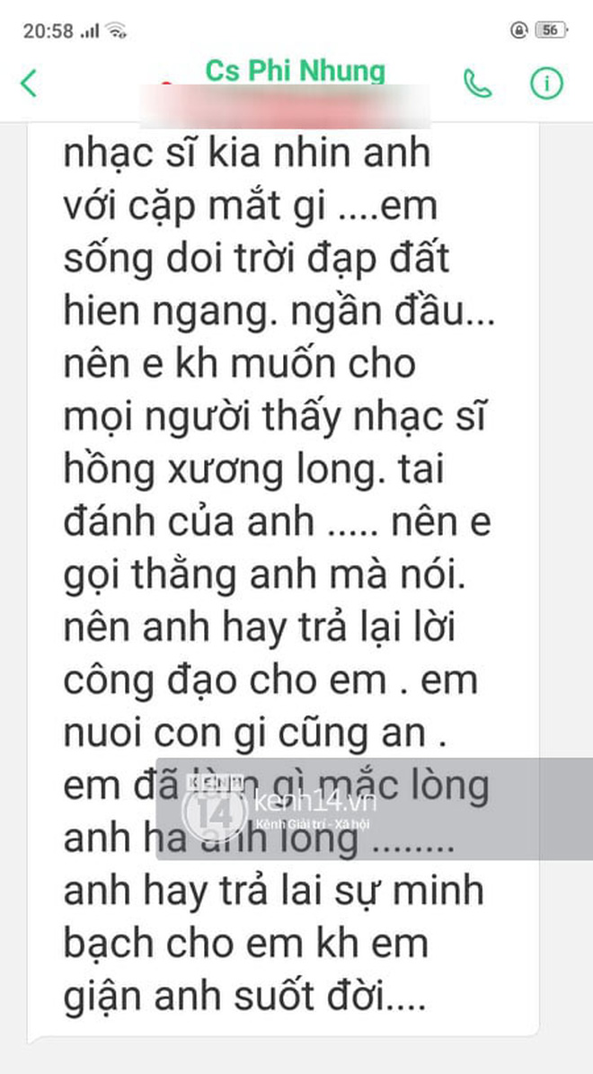 Độc quyền: Nhạc sĩ Chim Trắng Mồ Côi tung tin nhắn chứng minh bị Phi Nhung uy hiếp, kể ngọn nguồn và lời xin lỗi bất ngờ sau đó - Ảnh 3.