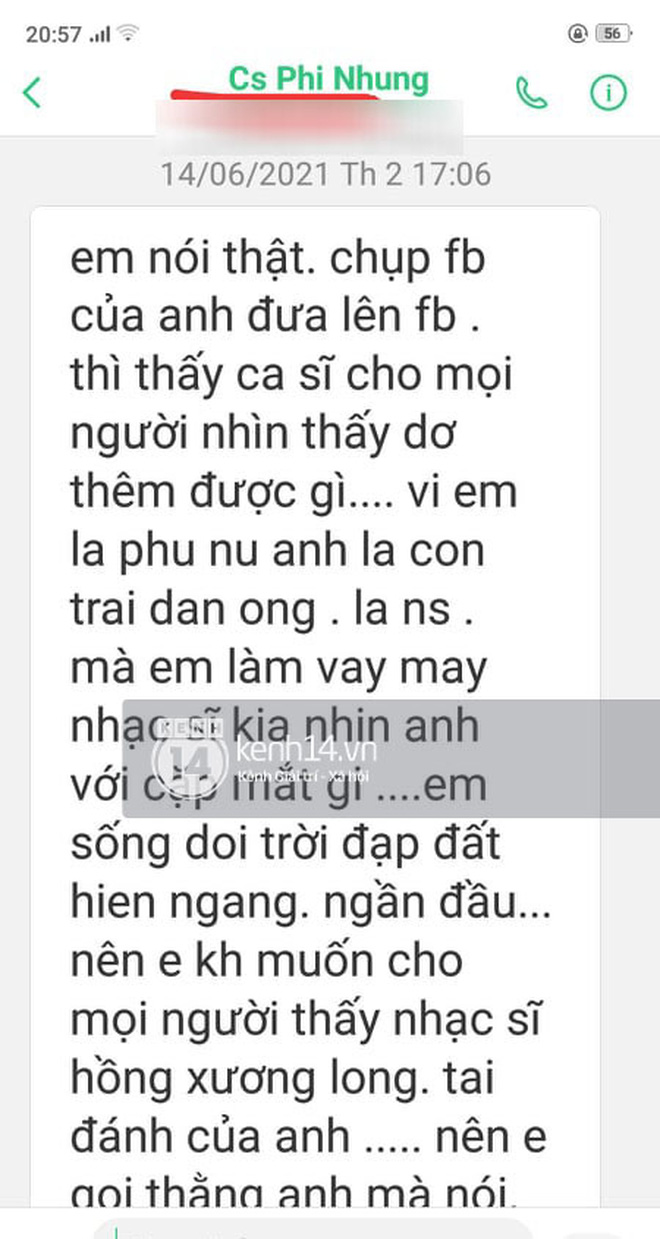 Độc quyền: Nhạc sĩ Chim Trắng Mồ Côi tung tin nhắn chứng minh bị Phi Nhung uy hiếp, kể ngọn nguồn và lời xin lỗi bất ngờ sau đó - Ảnh 4.