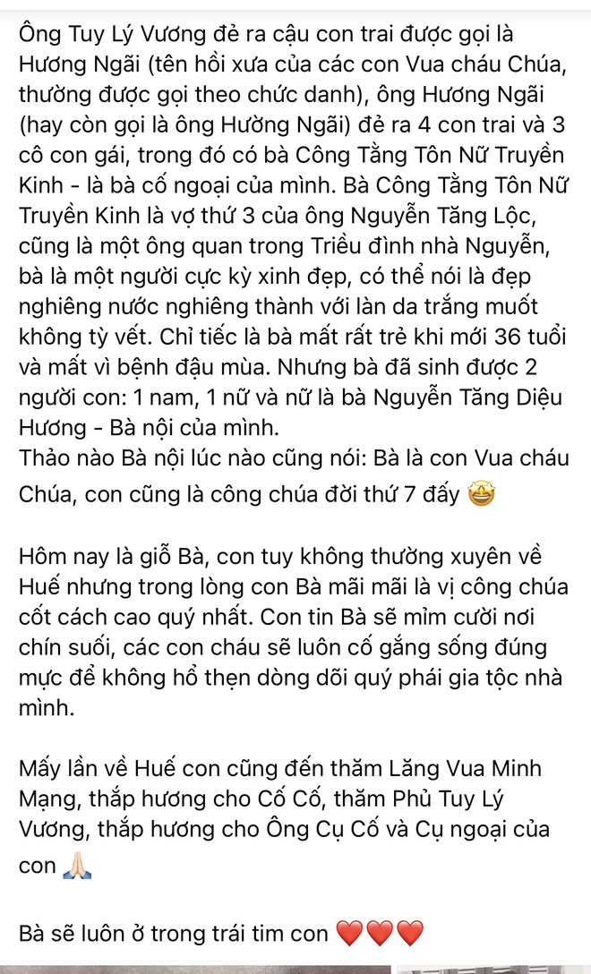 Hoa hậu Hà Kiều Anh hé lộ gia thế khủng: Là công chúa đời thứ 7, cháu vua chúa, Hà Tăng và dàn sao thốt lên điều này - Ảnh 2.