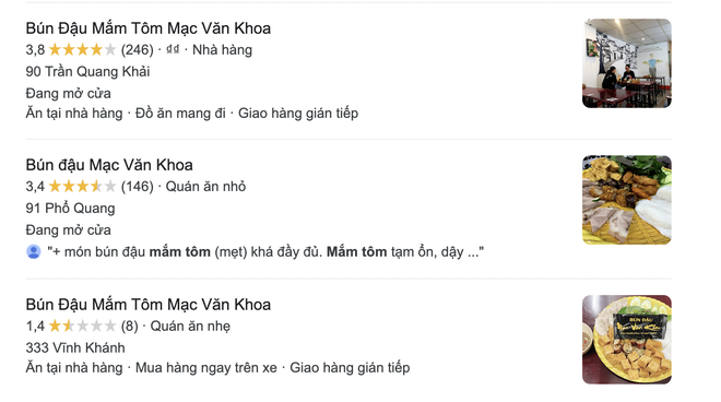 SỐC: Hàng loạt CN bún đậu Mạc Văn Khoa bị đánh giá 1 sao trên Google sau khi nam nghệ sĩ thừa nhận có phốt gián ở mắm tôm - Ảnh 3.