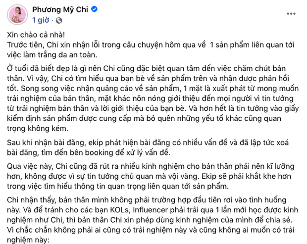 Phương Mỹ Chi bị chỉ trích vì PR quá lố sản phẩm chưa rõ nguồn gốc, lập tức phải lên tiếng xin lỗi và hành động dứt khoát trên MXH - Ảnh 4.