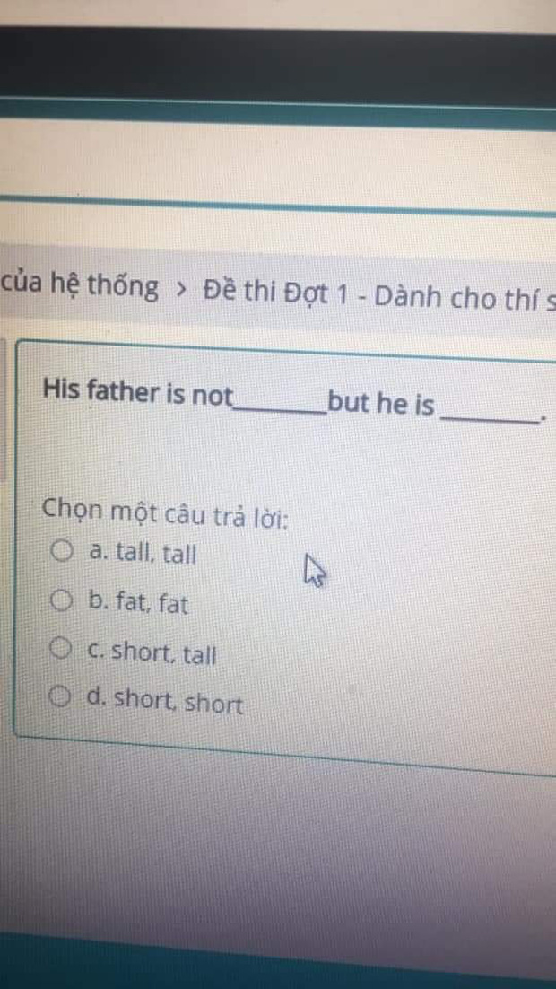 Câu trắc nghiệm tiếng Anh gây tranh cãi vì đáp án ba phải quá, đến IELTS 9.0 cũng xin bó tay - Ảnh 1.