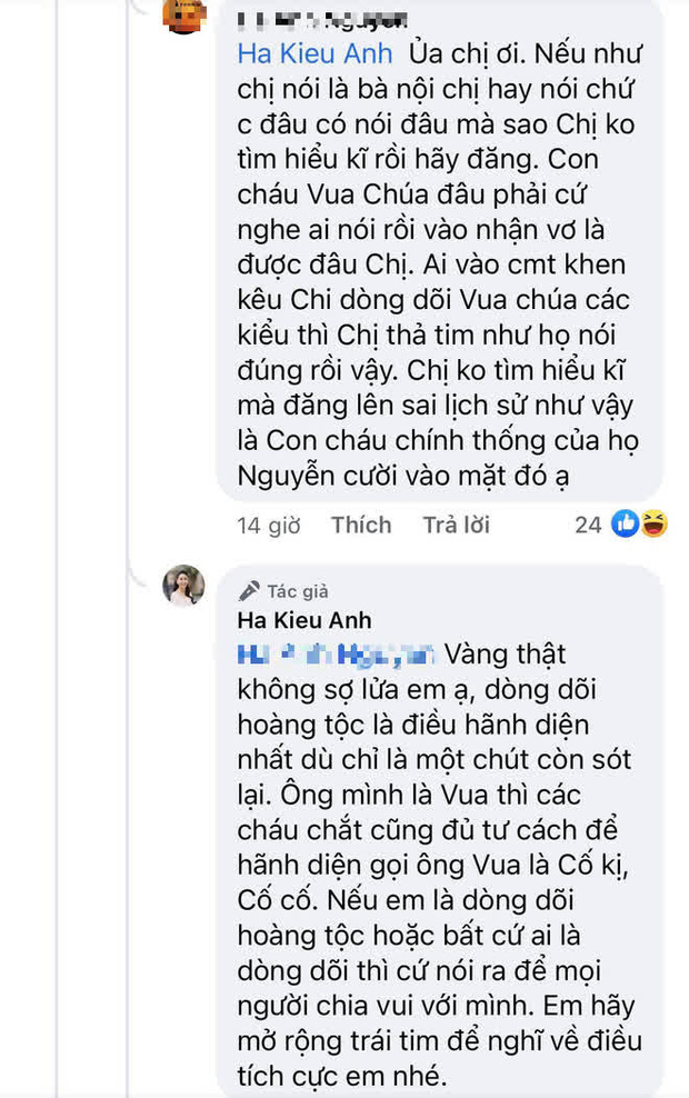 Hoa hậu Hà Kiều Anh đáp trả 1 tràng khi bị netizen thắc mắc về drama tự nhận là công chúa đời thứ 7 triều Nguyễn - Ảnh 3.
