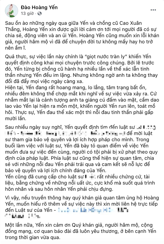 Cô Xuyến Hoàng Yến tung ảnh làm việc với luật sư, quyết xử lý để chồng thứ 4 bị xử phạt đến cùng sau cú đấm dã man - Ảnh 1.