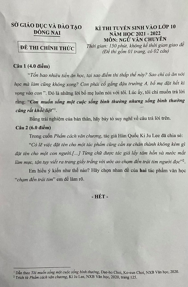 Đề thi Văn lớp 10: Tốn bao nhiêu tiền ăn học, tại sao điểm thi thấp thế này, sao chỉ có ăn với học mà làm cũng không xong? - Ảnh 1.