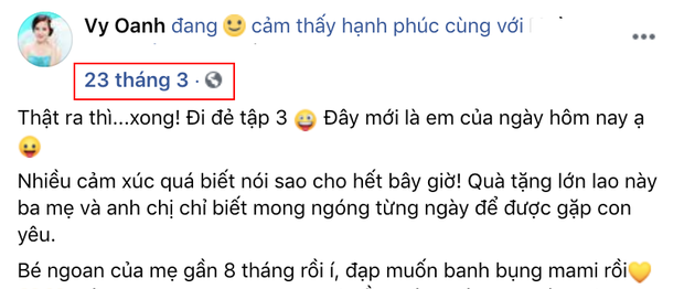 Netizen vò đầu bứt tóc tính thời gian Vy Oanh sinh con: Tháng 3 khoe bụng bầu 8 tháng, lâm bồn sau kỷ lục 12 tháng mang thai? - Ảnh 1.