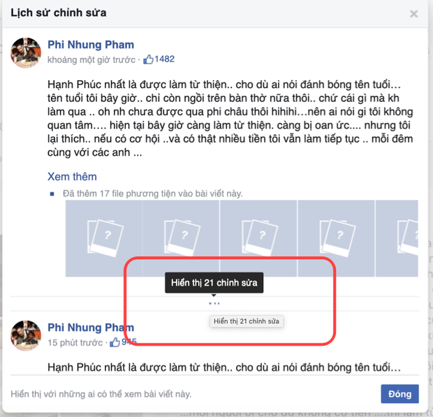 Phi Nhung cảm thán “càng làm từ thiện càng bị oan ức”, netizen bắt bẻ một chi tiết không hợp lý nhưng vẫn phải sửa status tận 21 lần! - Ảnh 5.