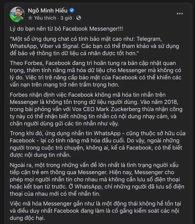 Hiếu PC cấp thiết khuyên người dùng từ bỏ nền tảng nhắn tin hàng đầu hiện nay - Messenger: Chuyện gì đã xảy ra? - Ảnh 2.