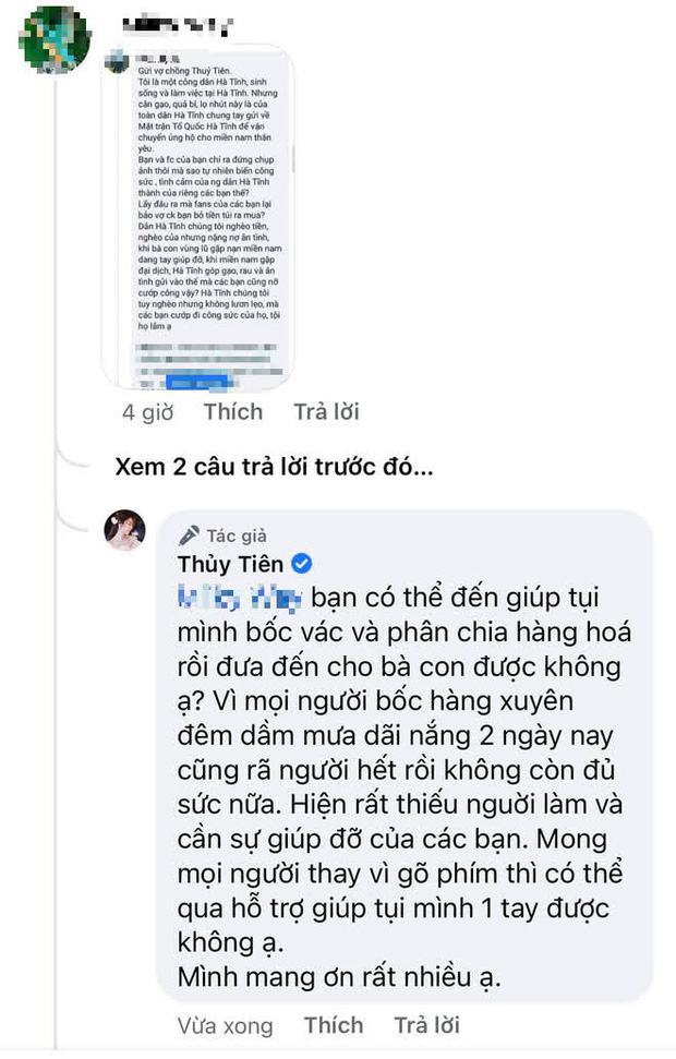 Viết tâm thư giải thích nhưng vẫn bị tố “nhận vơ” trăm tấn lương thực ủng hộ TP.HCM, Thuỷ Tiên van xin antifan làm điều này - Ảnh 1.