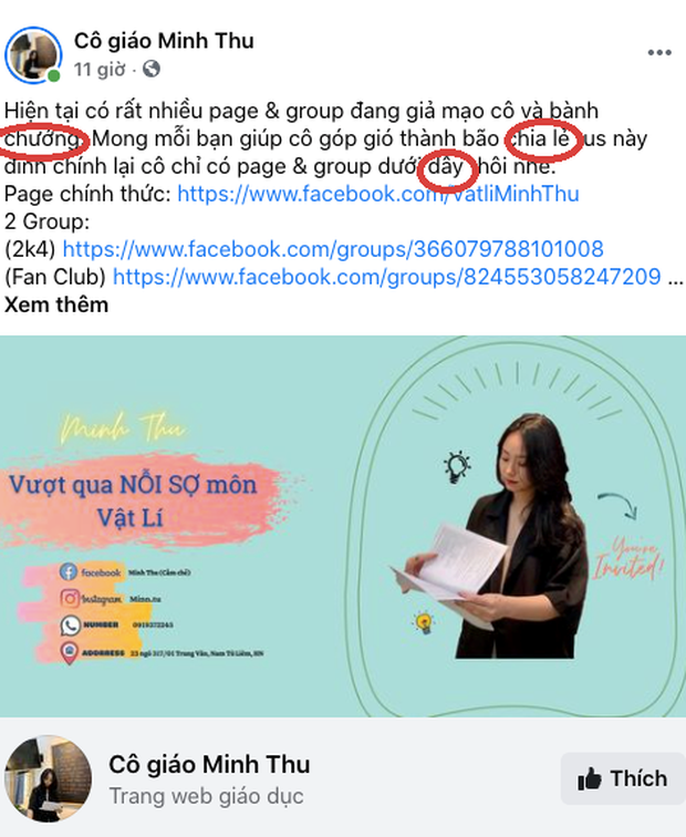 Lên bài kêu gọi dân mạng ủng hộ, cô giáo Minh Thu bị bóc viết sai 3 lỗi chính tả, đọc cực kỳ khó chịu - Ảnh 1.